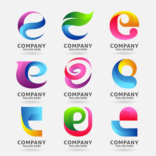 Premium Vector | Collection of letter e modern logo template design