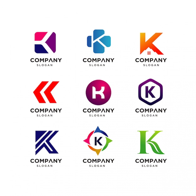 Premium Vector | Collection of letter k logo design templates