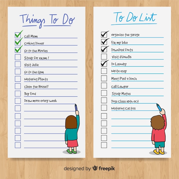 Free Vector | Collection of to do lists