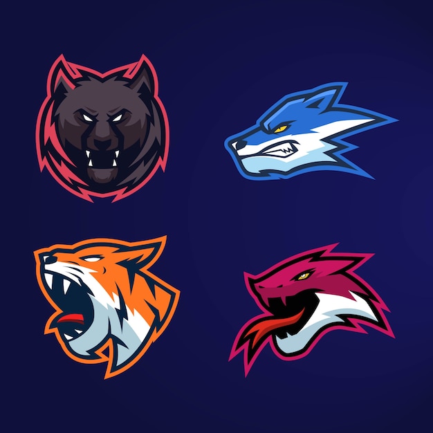 Premium Vector | The collection logo esports animal