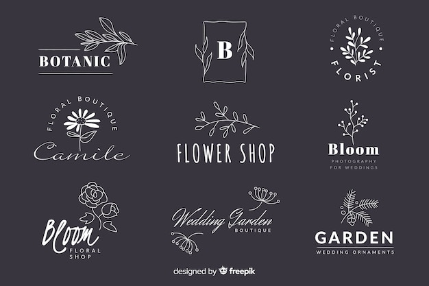 Download Free Collection Of Minimalist Wedding Florist Logos Free Vector Use our free logo maker to create a logo and build your brand. Put your logo on business cards, promotional products, or your website for brand visibility.