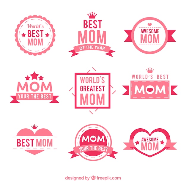 Download Free Vector | Collection of mother's day stickers
