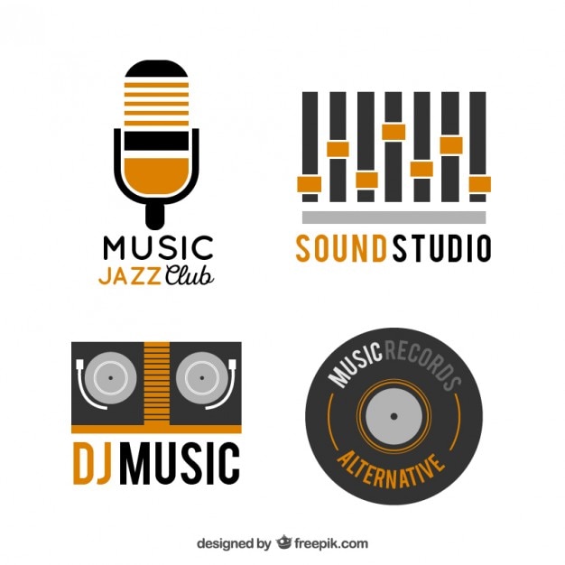 Premium Vector | Collection of music logos Vintage Music Logos