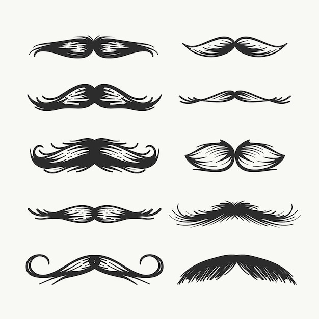 Premium Vector | Collection of mustaches