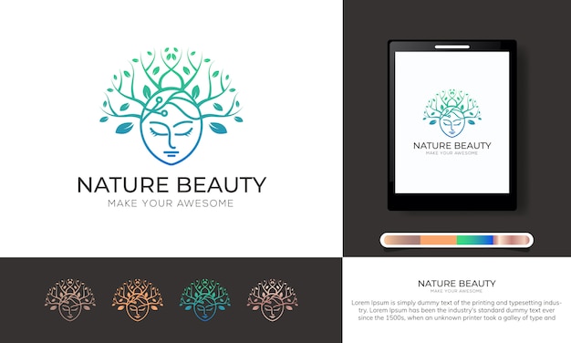 Download Free Collection Nature Beauty Logo Template Premium Vector Use our free logo maker to create a logo and build your brand. Put your logo on business cards, promotional products, or your website for brand visibility.