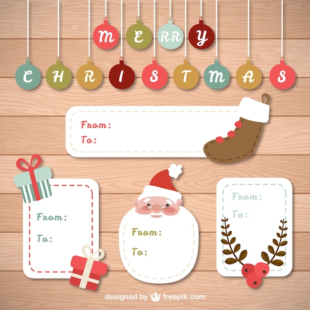 Free Vector | Collection of nice christmas labels