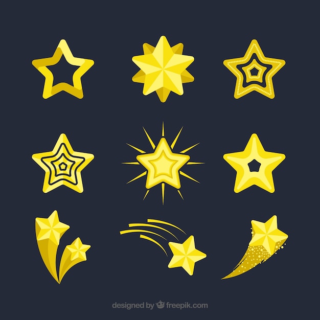 Collection of nine creative stars Vector | Free Download