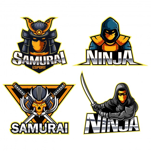 Premium Vector Collection Of Ninja And Samurai Logo Illustration