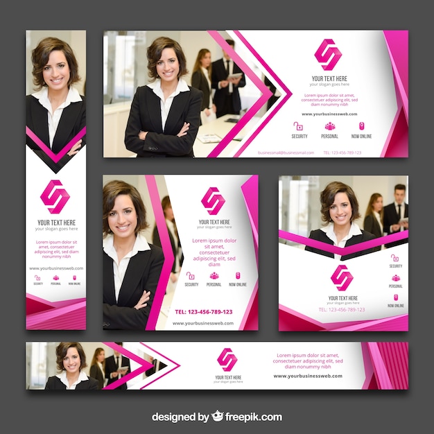 Collection of abstract business banners