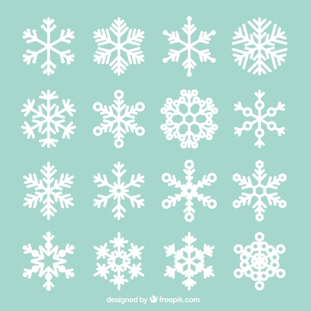 Collection of abstract snowflakes Vector | Premium Download