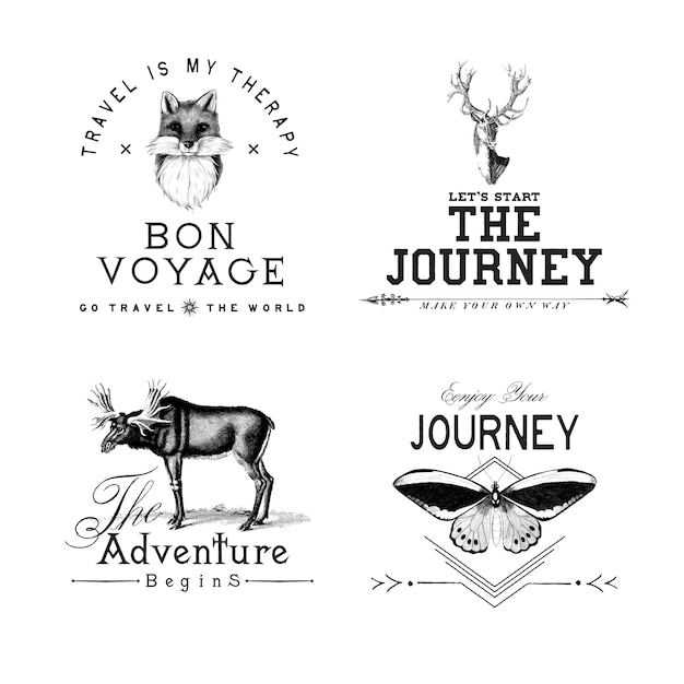 Collection of adventure logo design\
vectors
