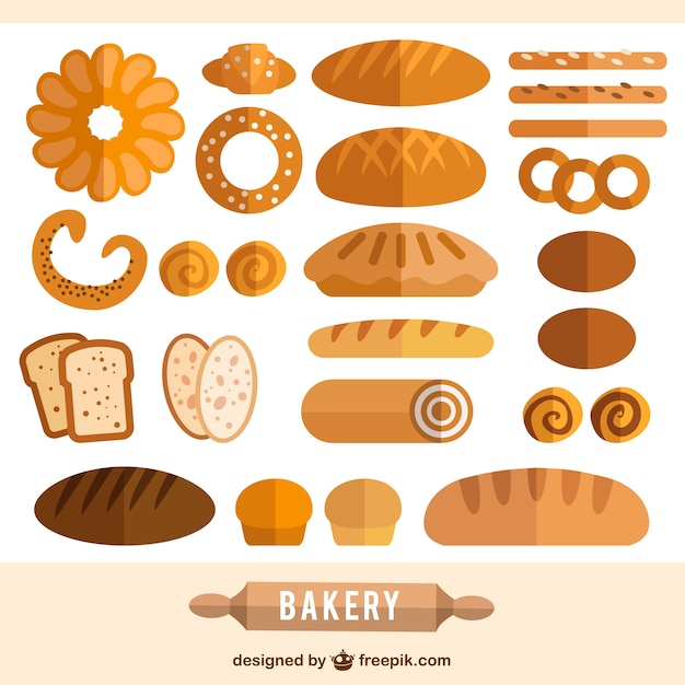 Collection of bakery products Vector | Free Download