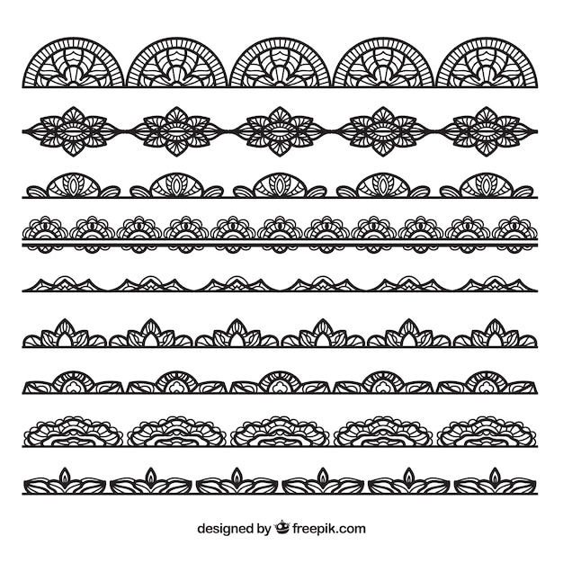 Download Collection of black lace border Vector | Free Download