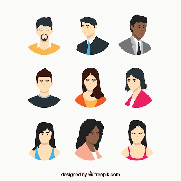 Collection of business avatar Vector | Free Download