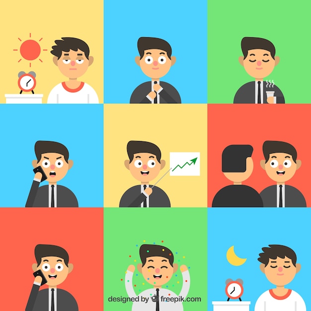 Collection of businessmen in flat design