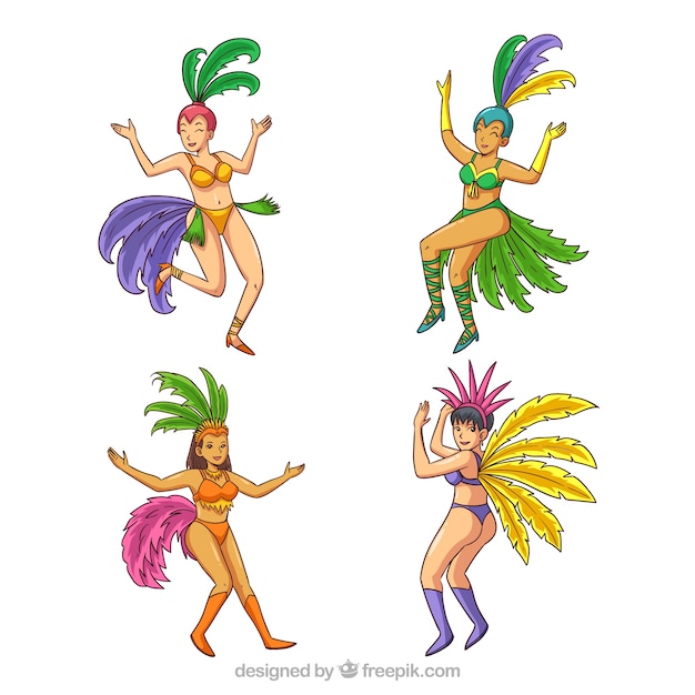 Collection of carnival dancers