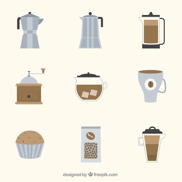 Collection of coffee elements