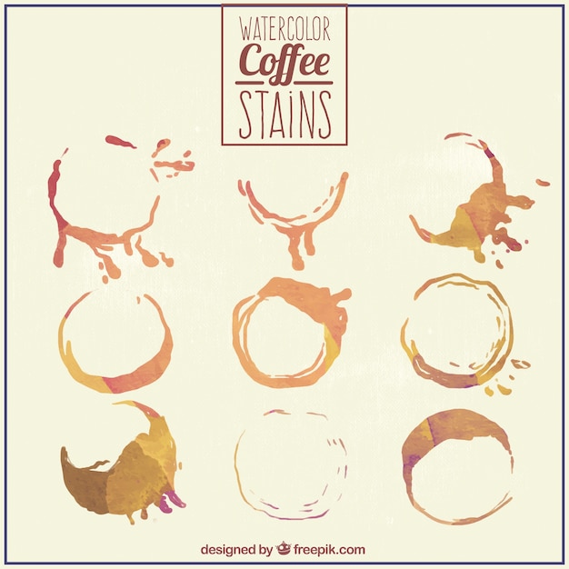 Collection Of Coffee Stains Vector 