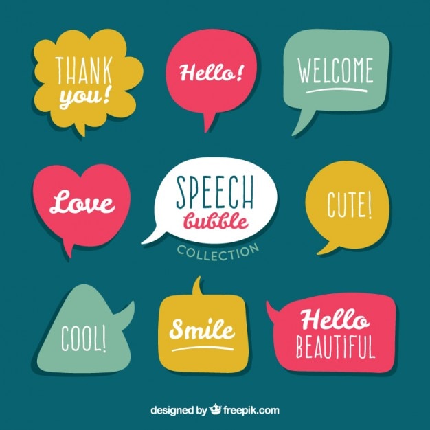 Collection of colored speech bubble Free Vector Collection of colored speech bubble Free Vector