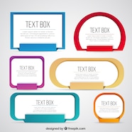 Collection Of Colored Text Box Vector Free Download