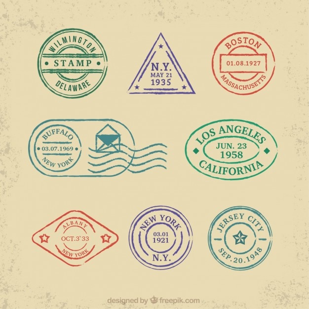 travel stamps free vector