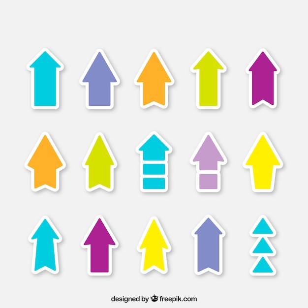 Collection Of Colorful Arrow Stickers Vector Free Download 0853