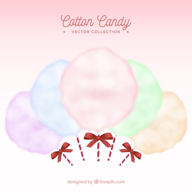Collection of cotton candy with red decorative bow