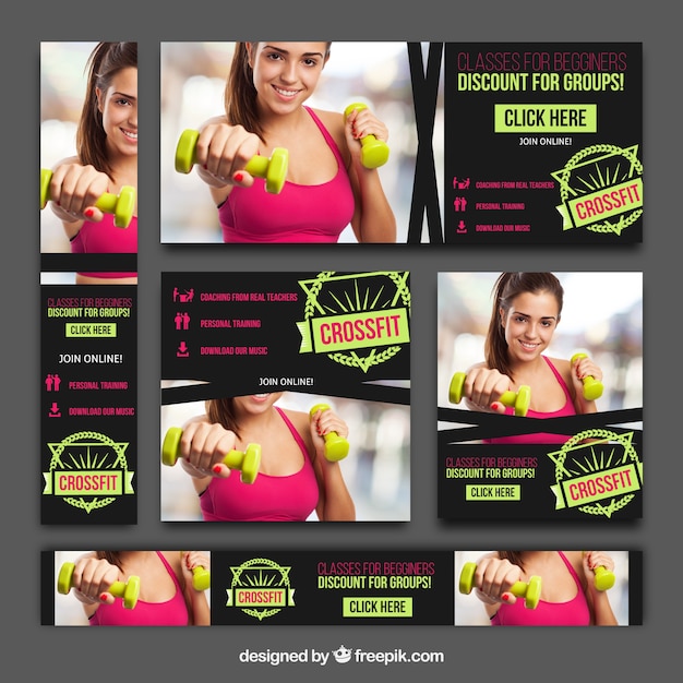 Collection of crossfit banners