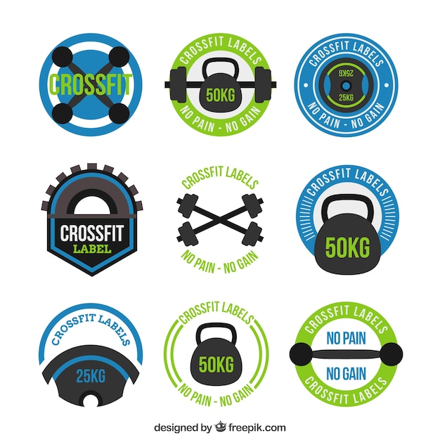 Collection of crossfit stickers