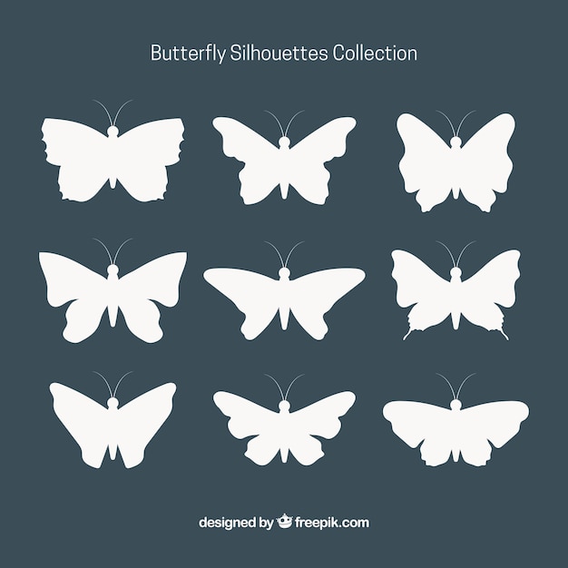 Collection of decorative butterfly\
silhouettes