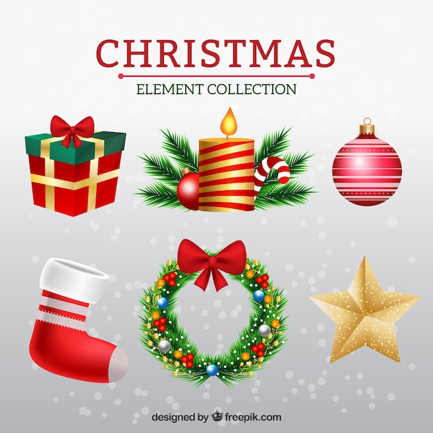 Collection of decorative christmas
elements