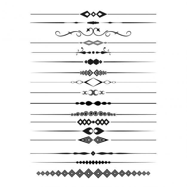 Collection of decorative page dividers Vector Free Download