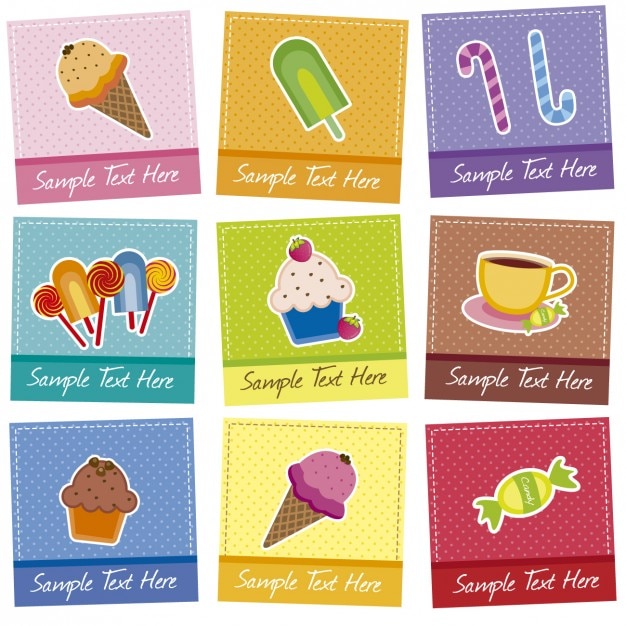 Collection of dessert cards