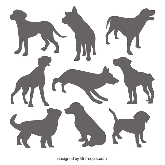 Collection of dog silhouettes