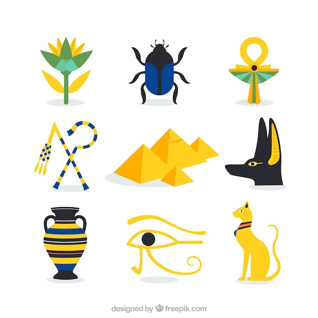 Collection of egyptian culture elements