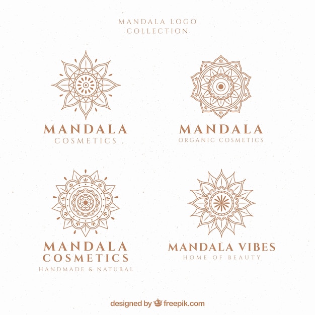 Collection of elegant mandalas logos Vector | Free Download