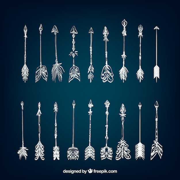 Collection Of Ethnic Hand Drawn Arrows Vector Free Download 1777