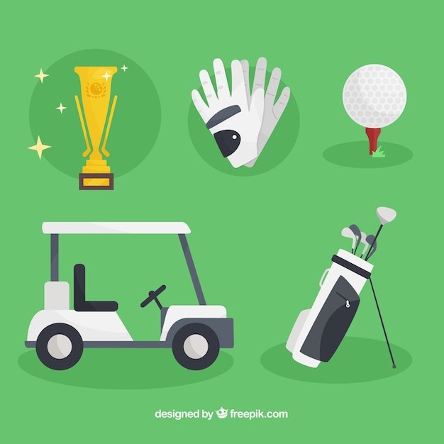 Collection of five golf elements