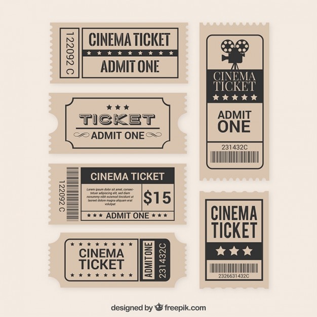 Collection of flat film ticket Vector | Free Download