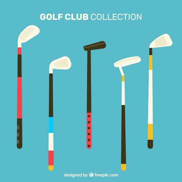 Collection of flat golf clubs
