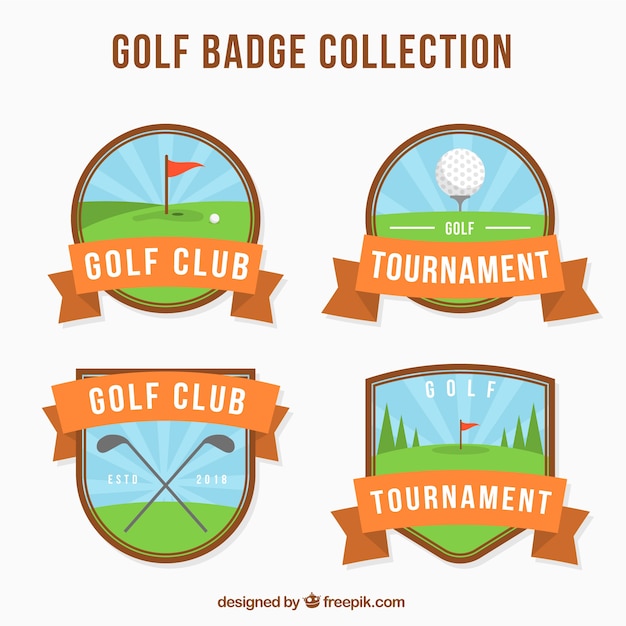 Collection of flat golf labels