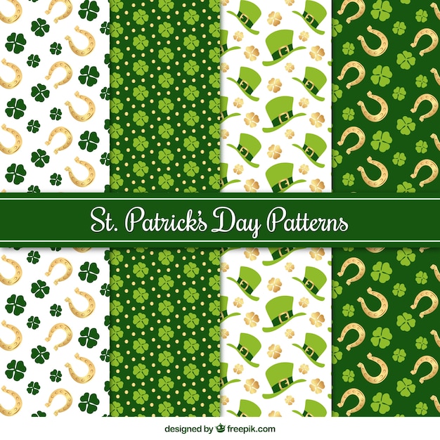 collection-of-flat-st-patrick-s-day-patterns-vector-free-download