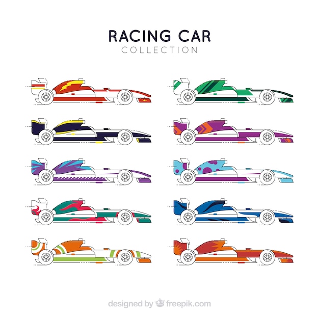 Collection of formula 1 racing cars