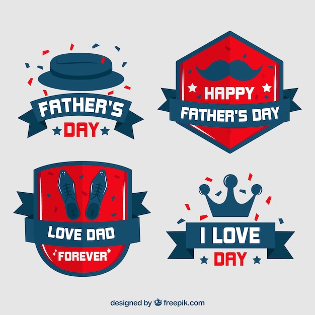 Collection of four fathers day badges