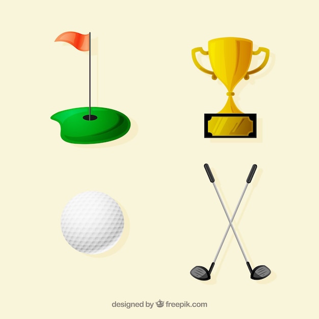 Collection of four golf elements