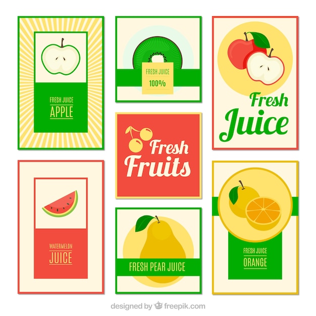Collection of fruit juice brochure