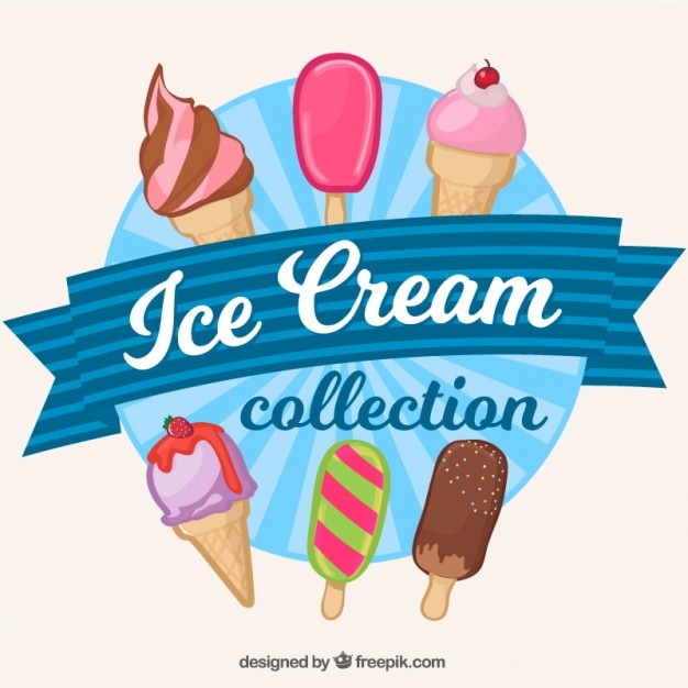 Collection of hand drawn ice-cream