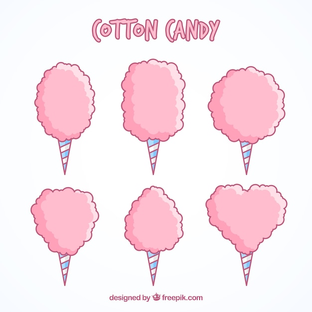 Collection of hand drawn sugar cottons