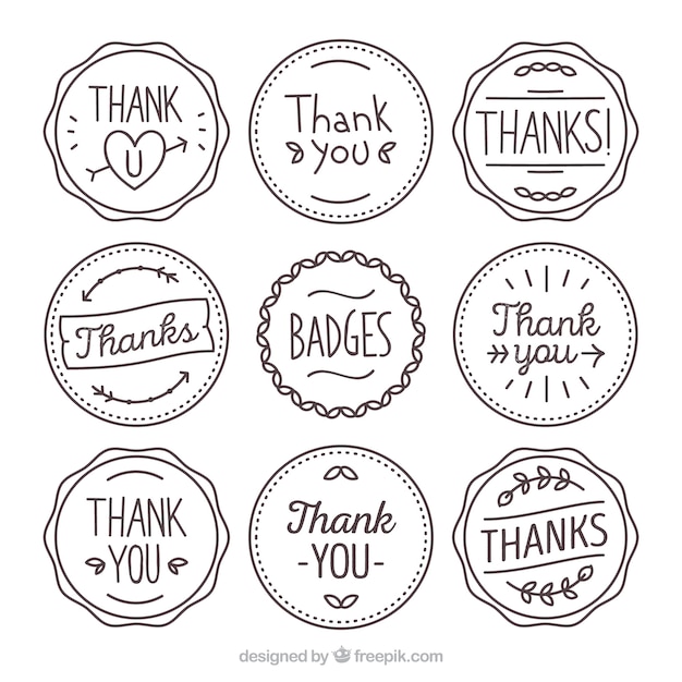 Collection of hand drawn thanksgiving retro\
stickers