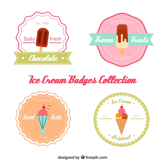 Collection of ice cream stickers